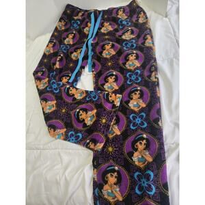 Vtg Disney Jasmine Aladdin Women’s Pajama Bottoms Fuzzy Soft Y2K Retro Indie